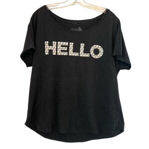 Book of Mormon T-Shirt Women XL Black Broadway Musical Hello‎ Graphic Tee Scoop